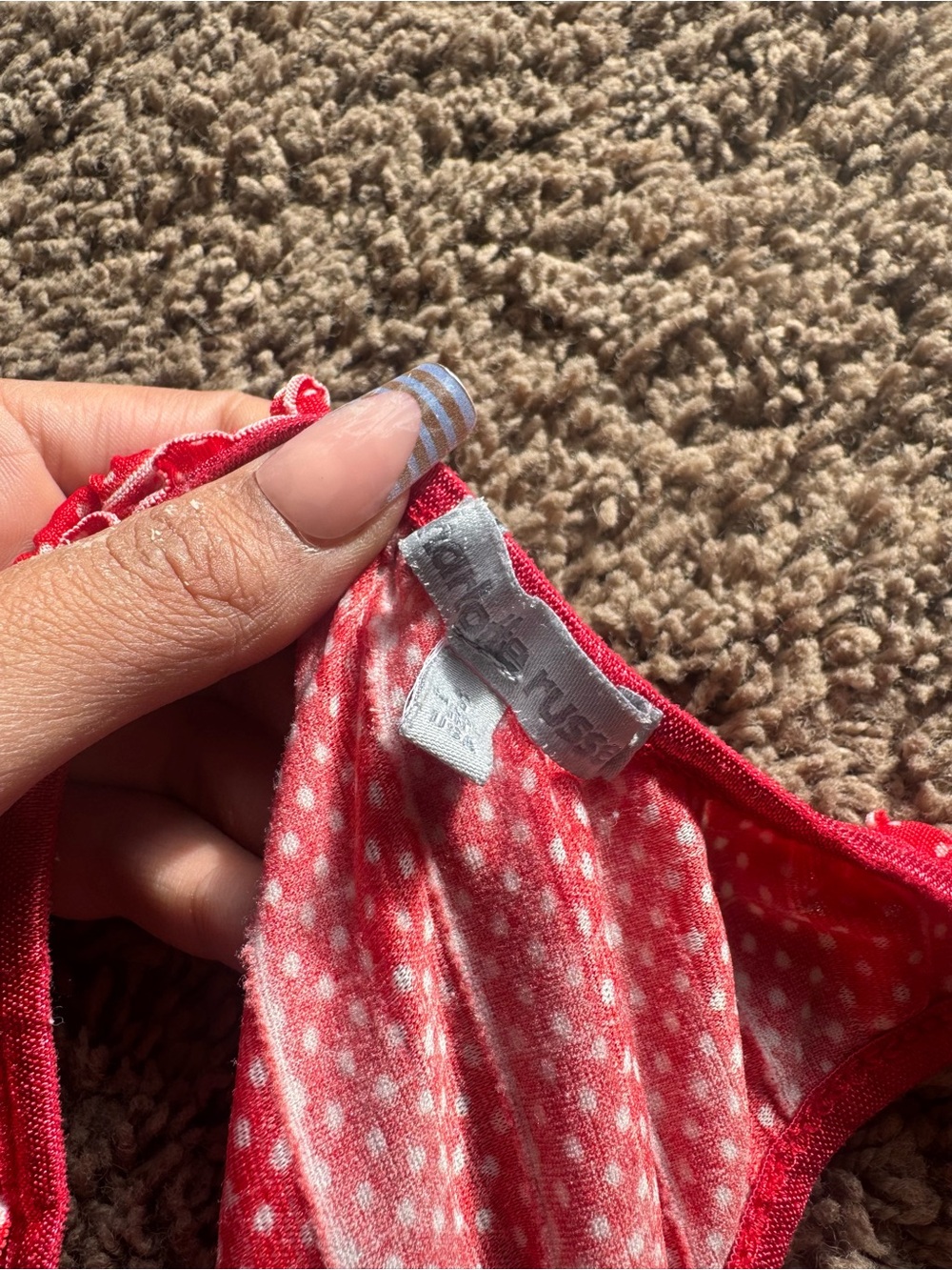 Charlotte Russe Red Ruffled Racerback Tank Top - Picture 3 of 5